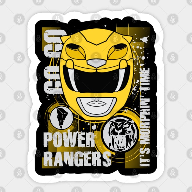 It's Morphin' Time Yellow Ranger, MMPR Sticker by Vitalitee